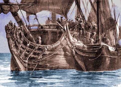 Pirates Attacking a Vessel